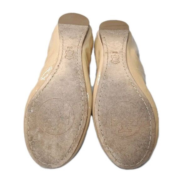 Tory Burch Caroline Ballet Flats Size 8 Patent Leather Brown - Picture 9 of 10